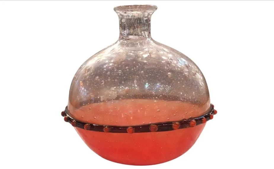 Verre antique signé par Schneider aux tons clairs et foncés