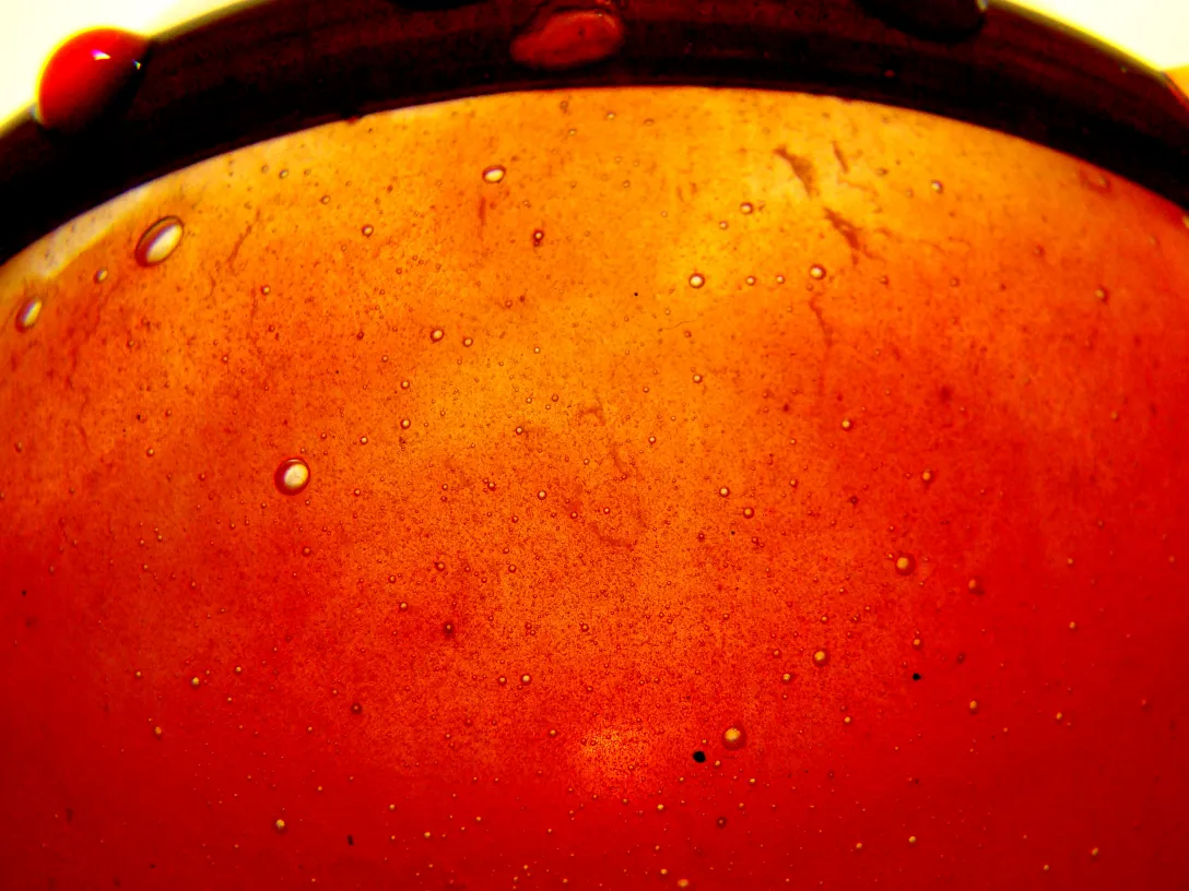 Антикварное подписанное стекло Шнайдер с пузырьками и текстурами