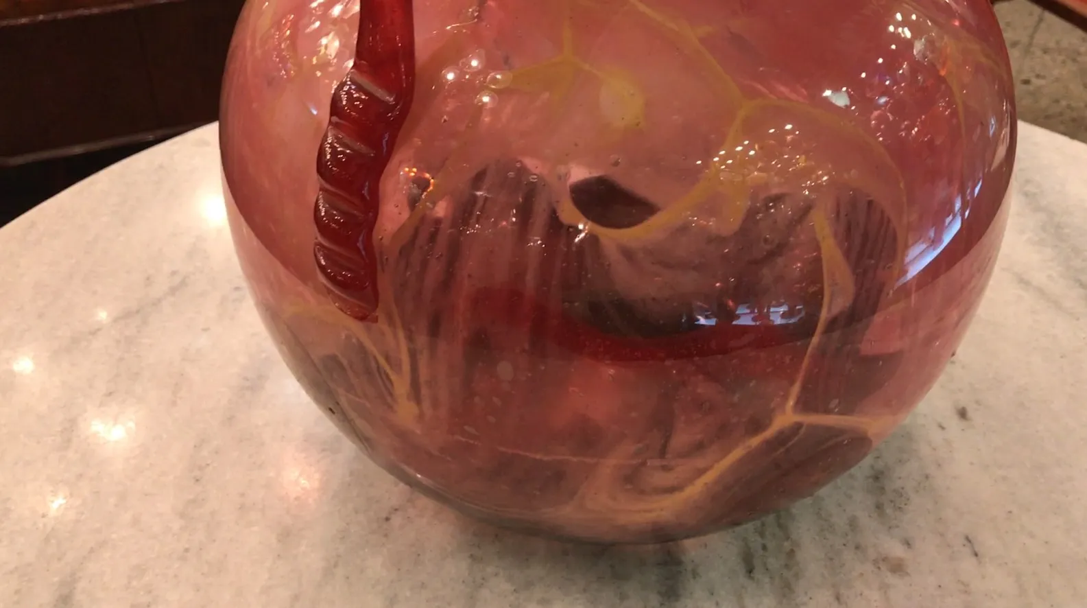 decorative glass signed by schneider with unique design and varied colors