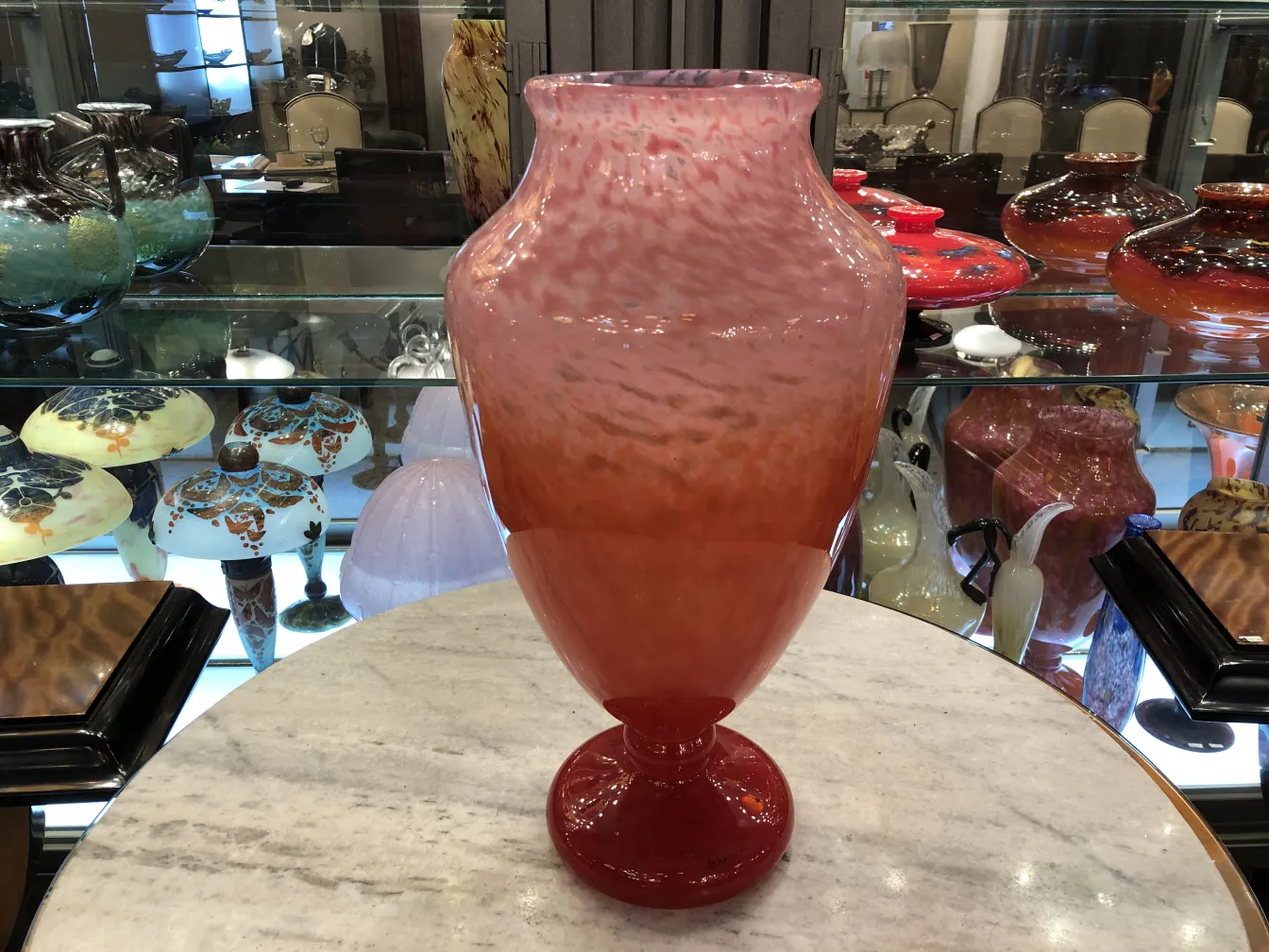 vase ancien en verre signé schneider de couleur