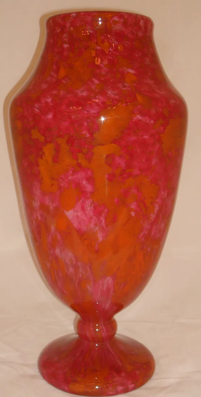 Antique vase signed by Schneider with vibrant colors