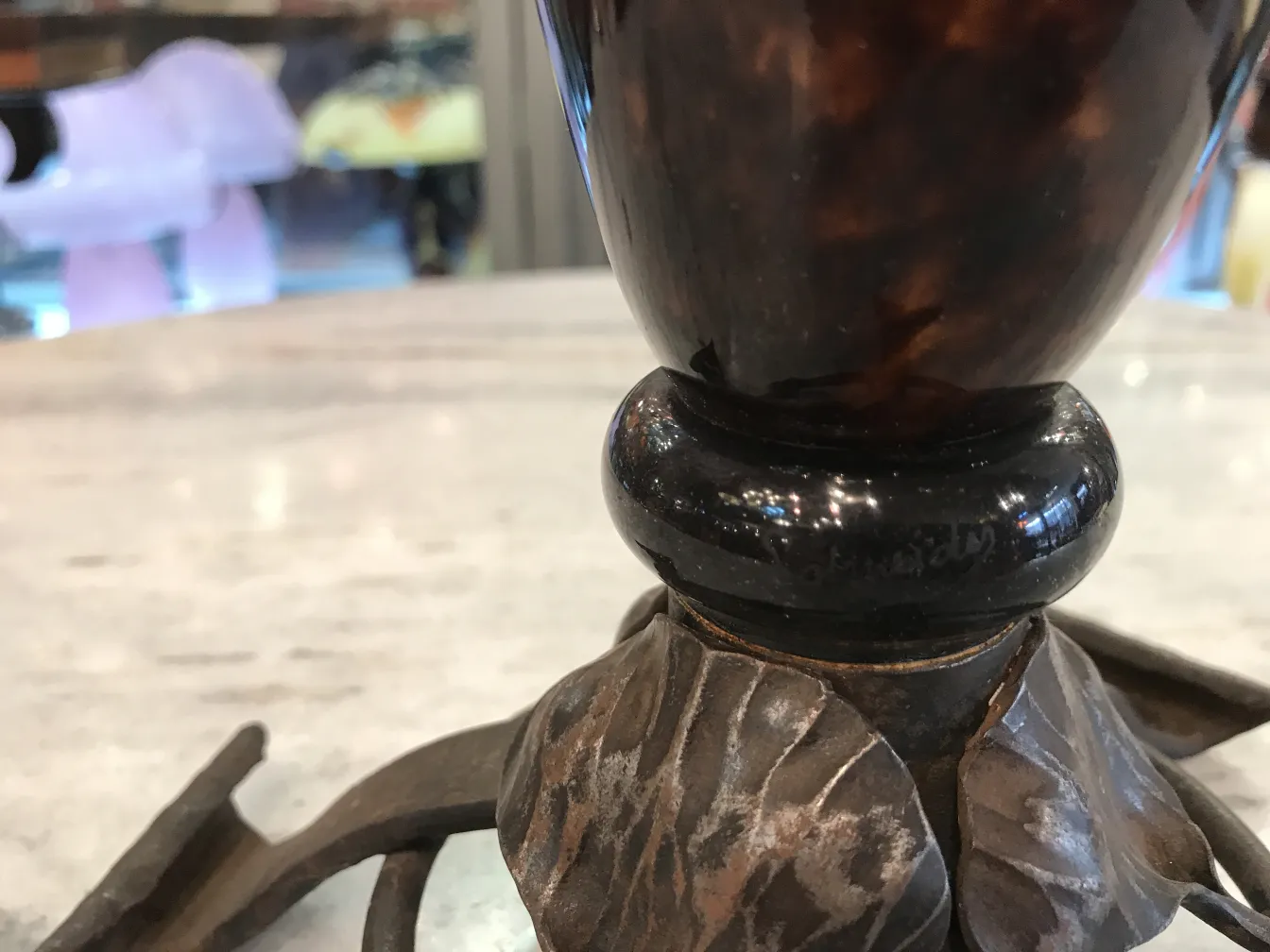 Base of a signed glass, details at the bottom