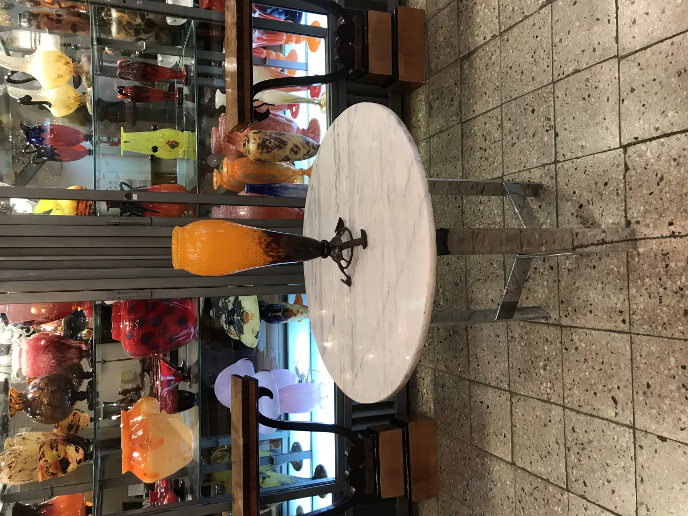 антикварное подписанное стекло шнайдер с видимыми деталями