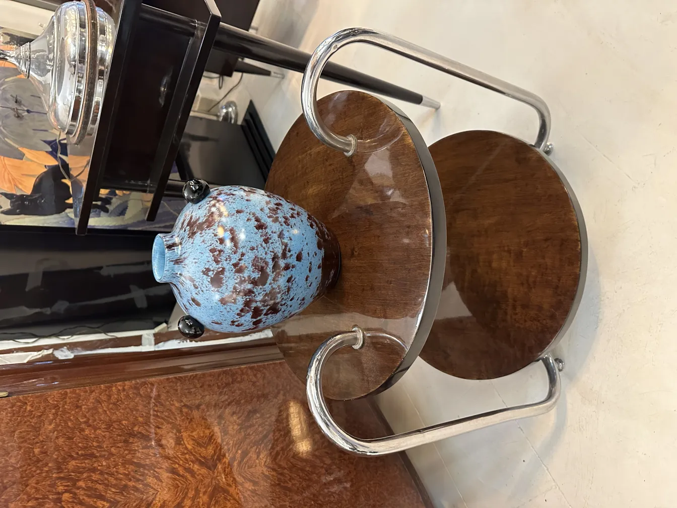 古董签名玻璃施耐德，装饰性和多彩。