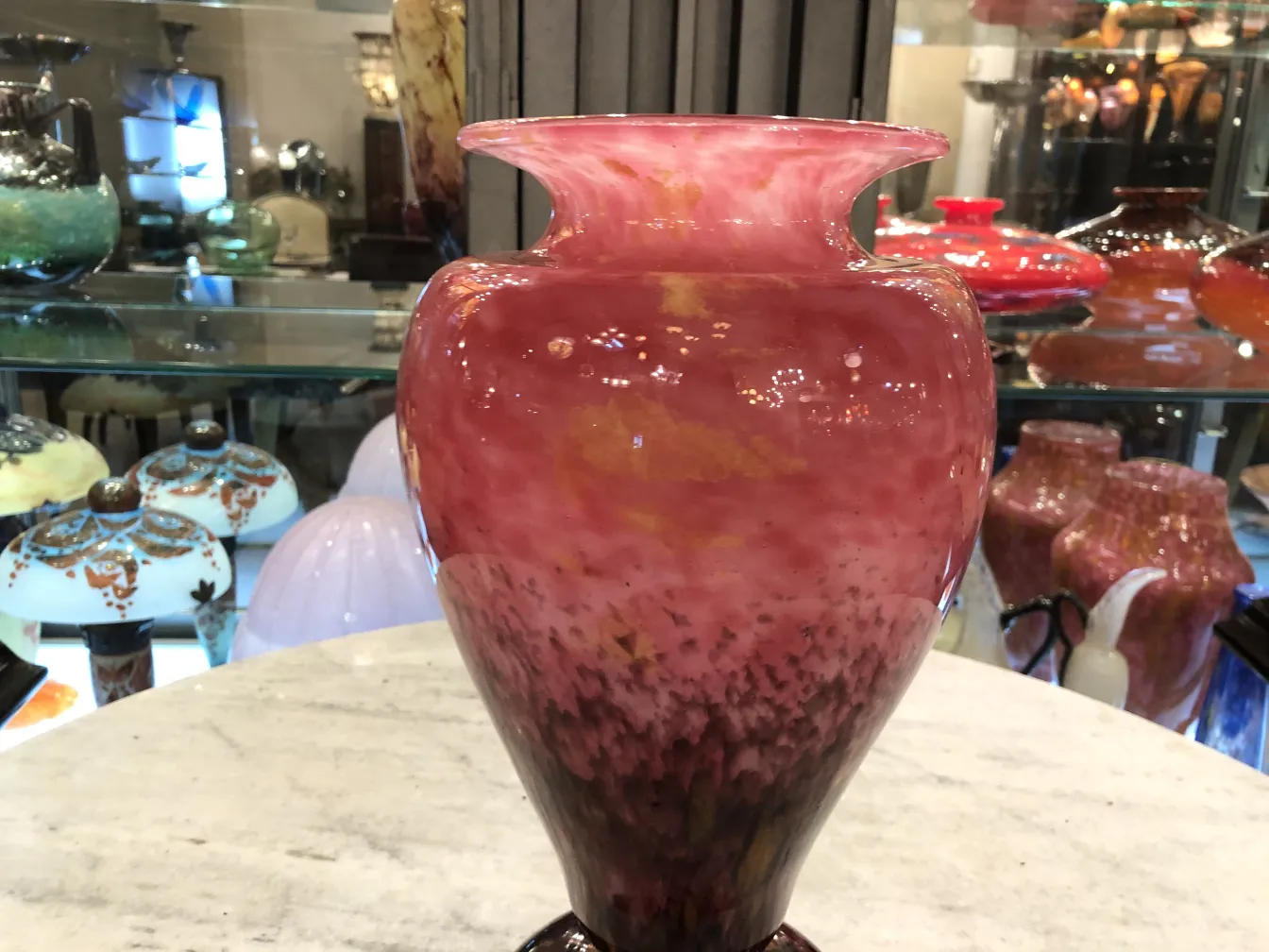 vase antico vetro firmato schneider in colori vivaci