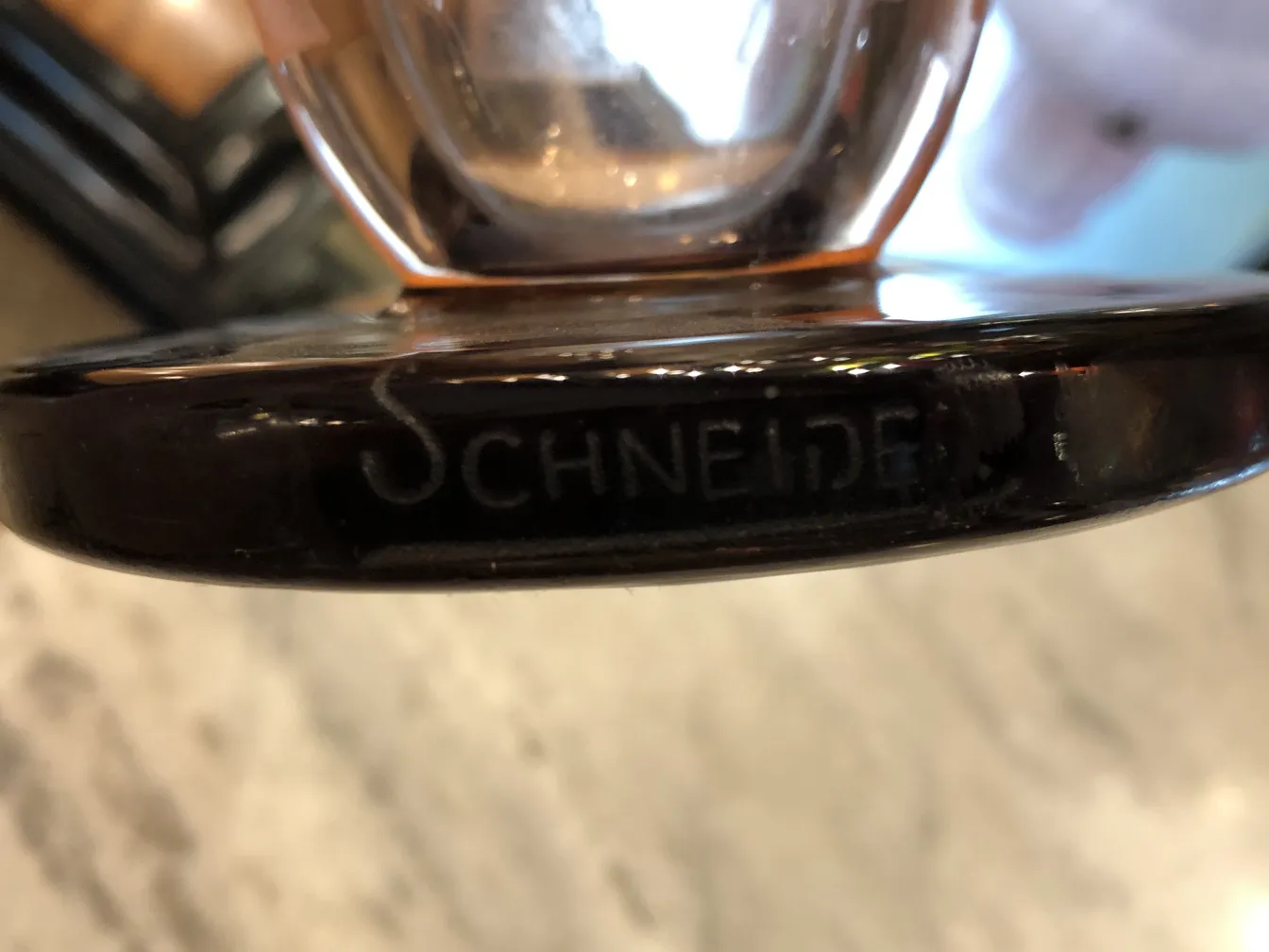 Antique glass piece signed at the bottom with Schneider.
