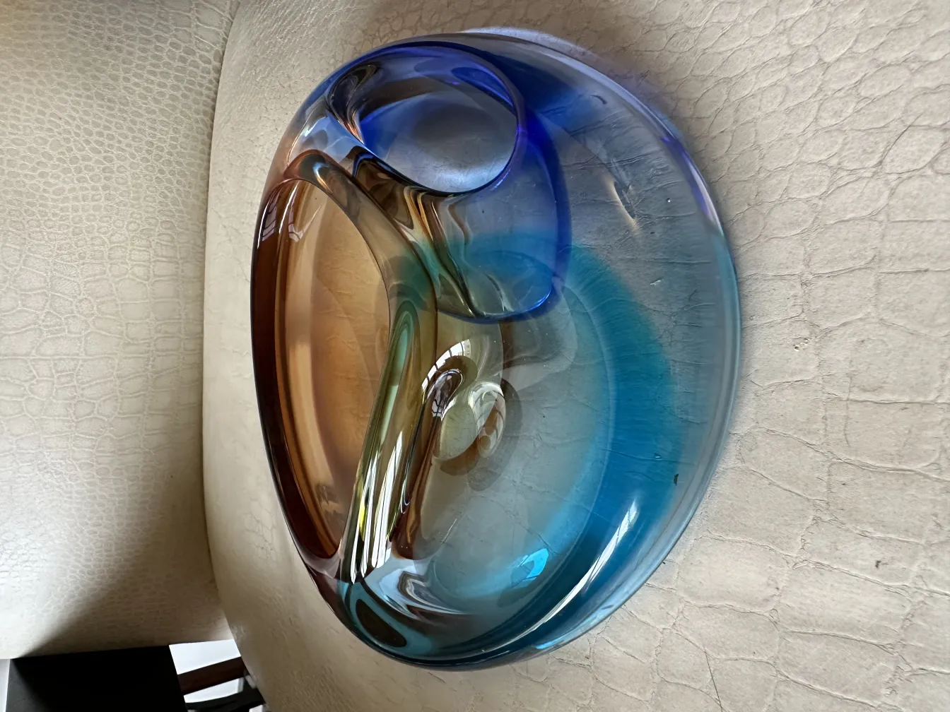 Antikes dekoratives Murano-Glas, blaue, grüne und braune Farbtöne