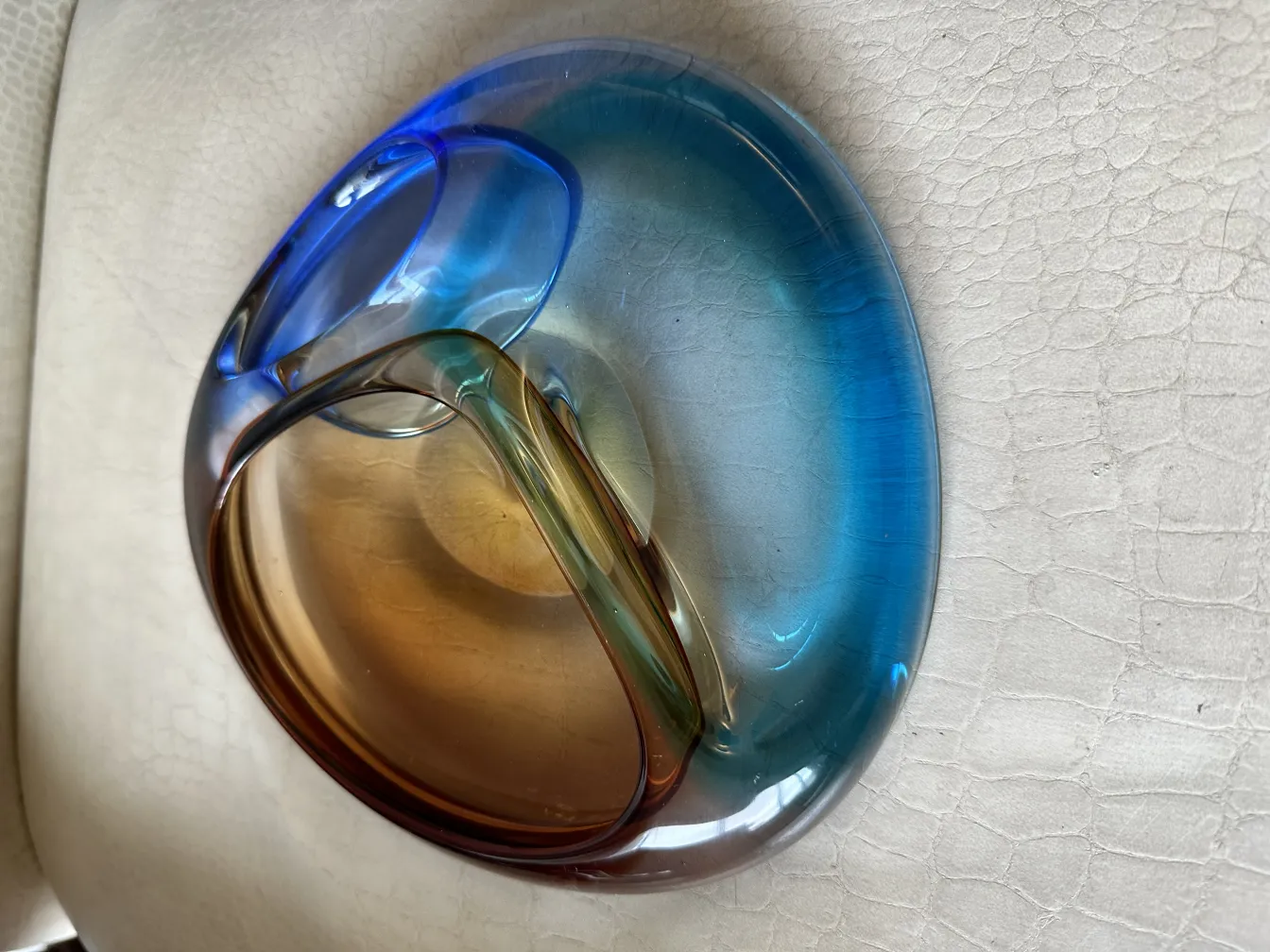 decorativo antiguo cristal de murano con colores azules y marrones