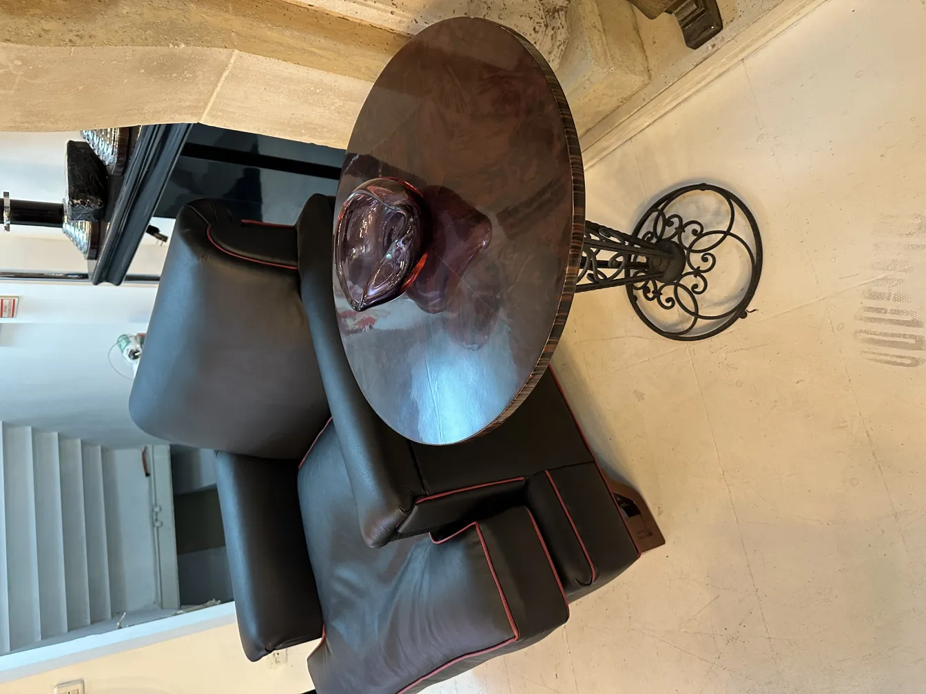 décoration ancienne en cristal de murano dans un salon