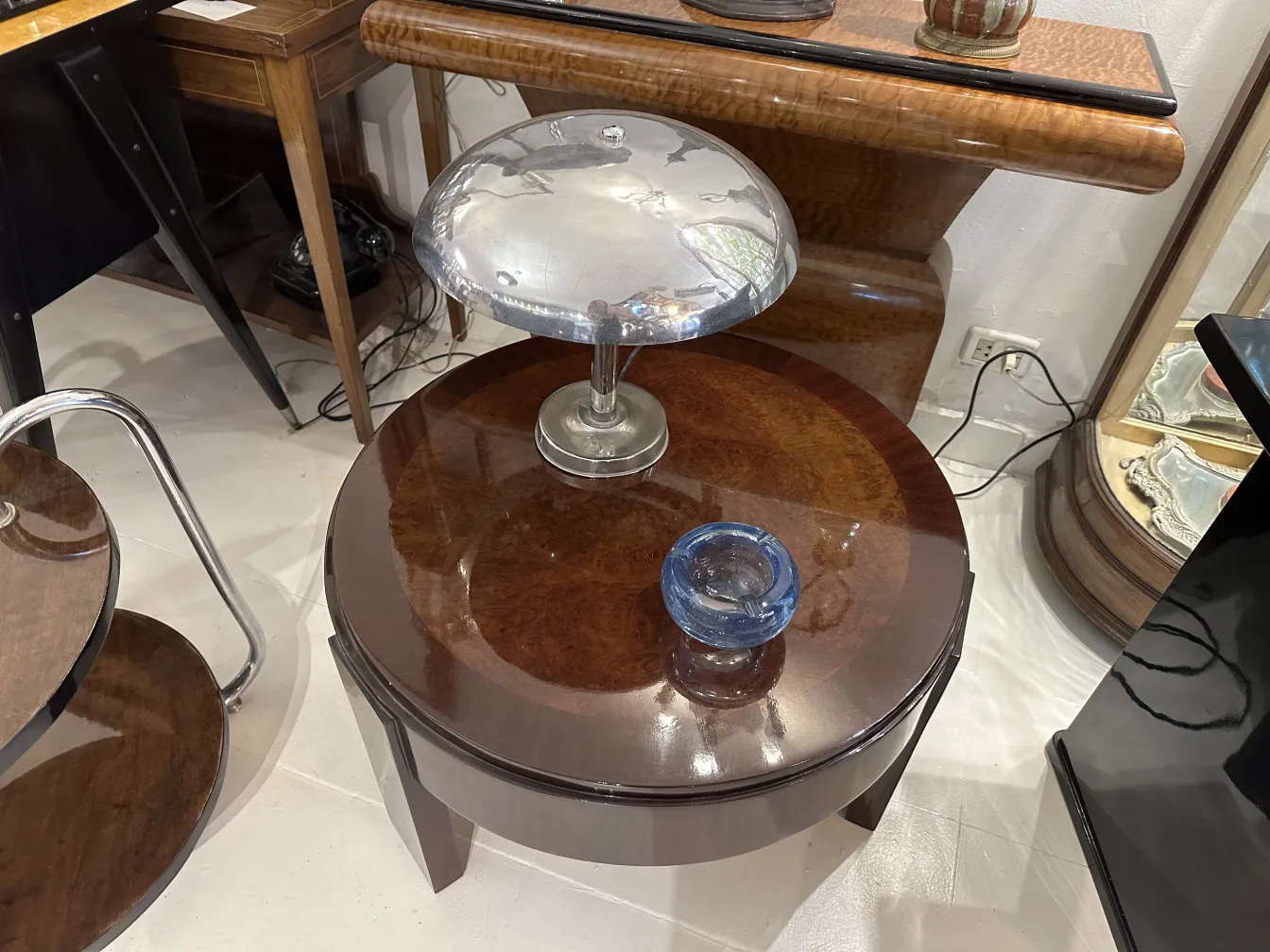 antiques featuring murano glass on wooden table
