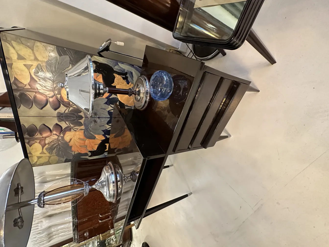 decorazione antica in vetro di murano con base