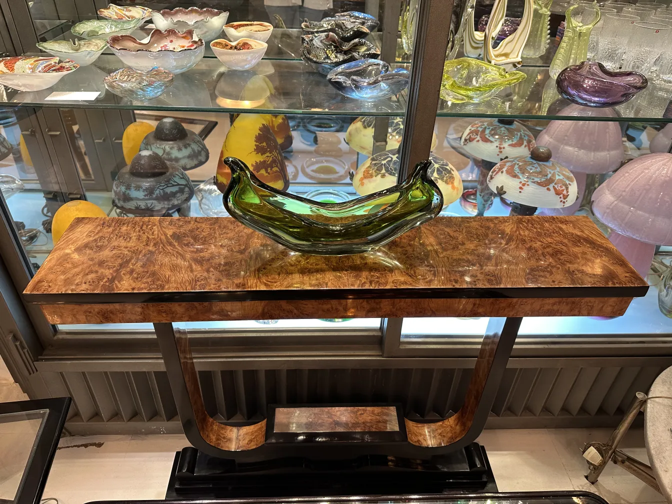 pedaço decorativo de cristal de murano em forma de pássaro, cor verde