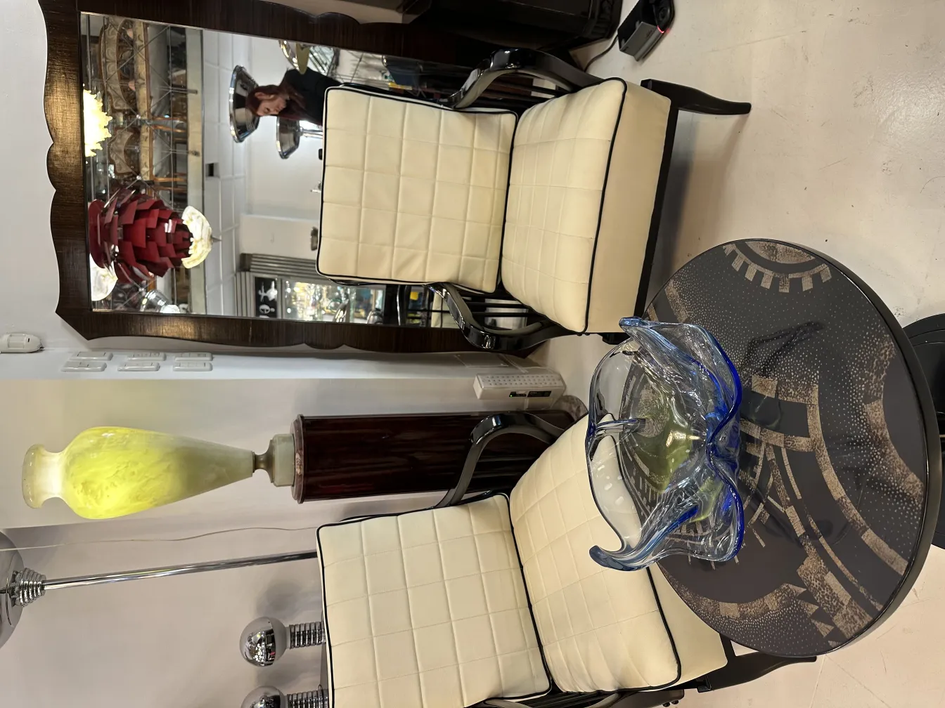 peça decorativa antiga de cristal de murano com cores vibrantes