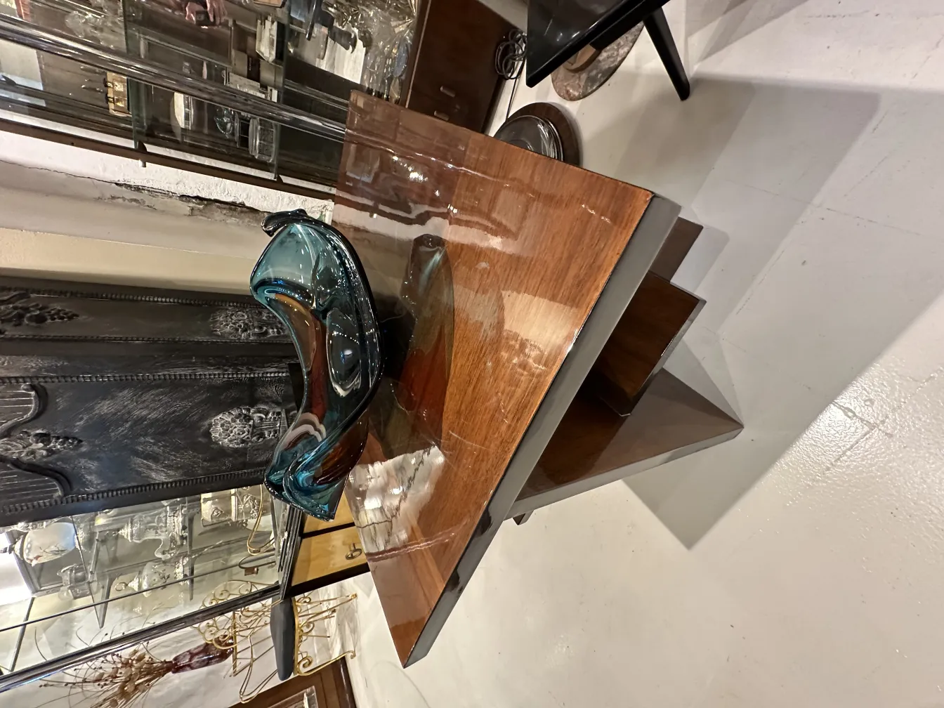 article décoratif en cristal de murano aux tons bleus