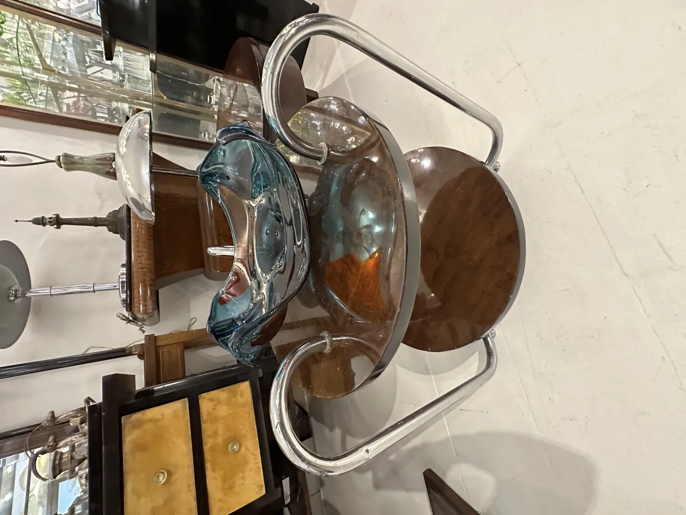 antique murano glass in blue tones, decorative and elegant