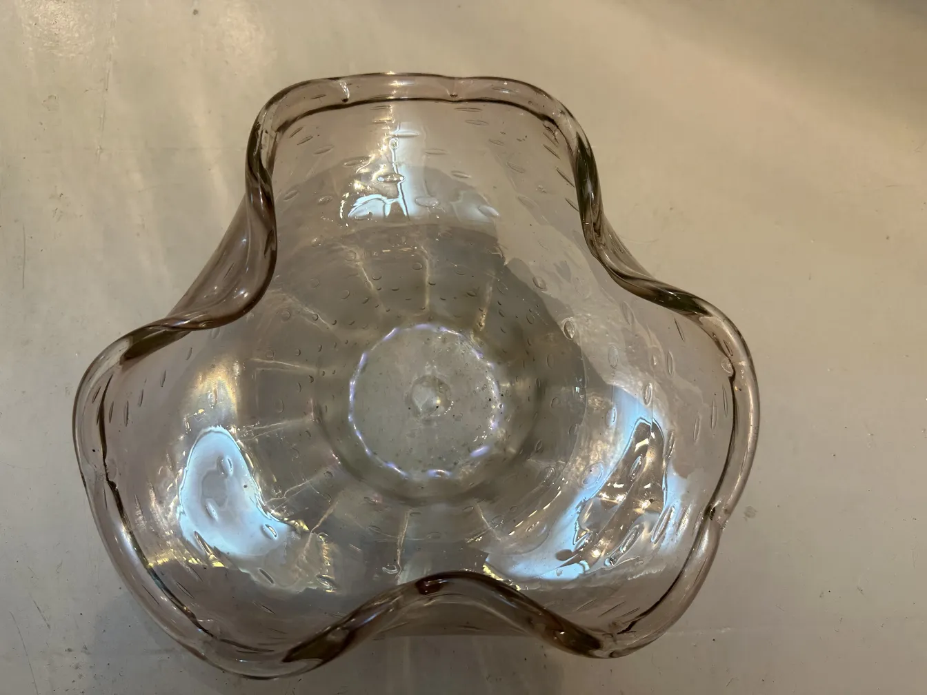 antico vetro di murano decorativo con forma unica e morbida