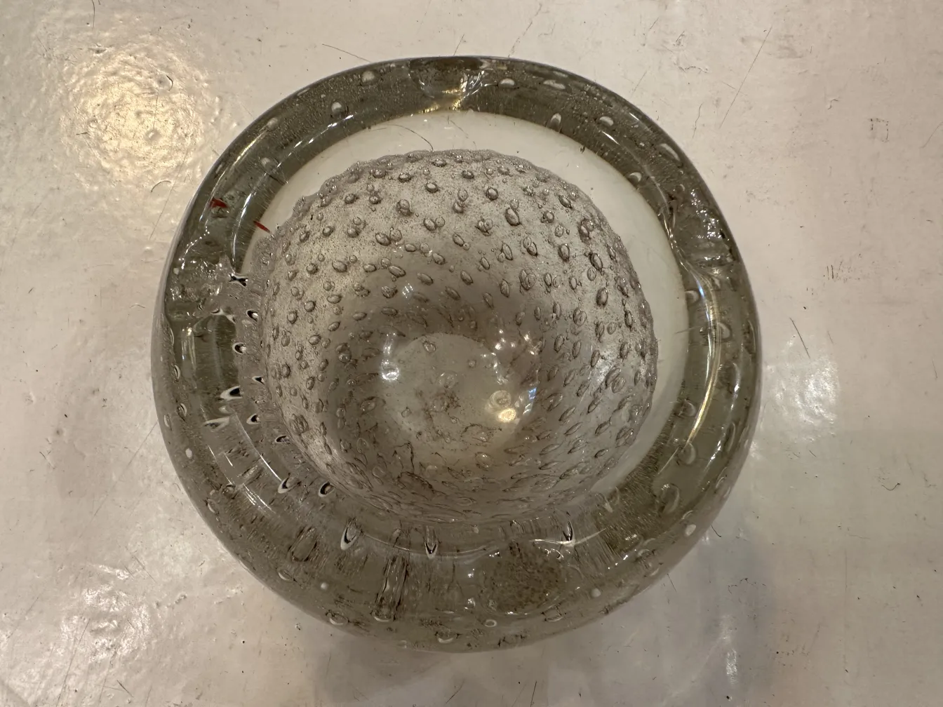 lindo cristal de murano antigo com bolhas decorativas