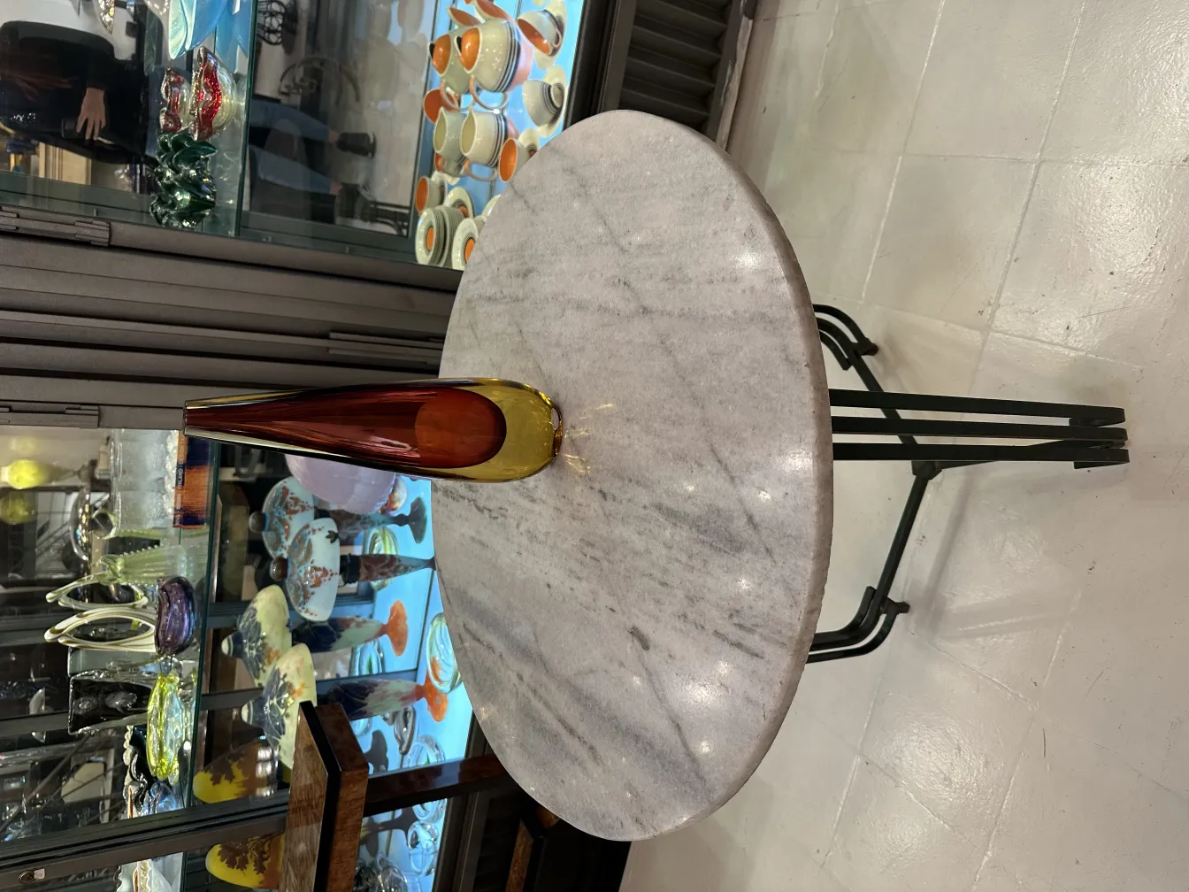 antique murano glass vase on marble table