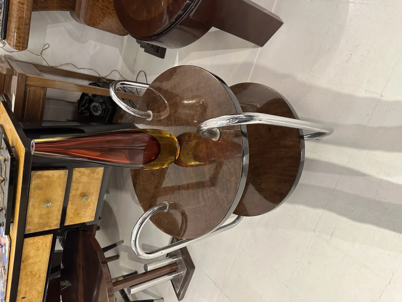 vase en cristal de murano aux teintes ambre et marron