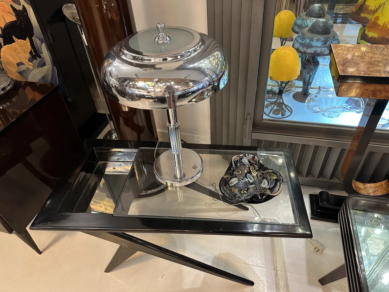 antique murano glass decorative piece in an elegant setting