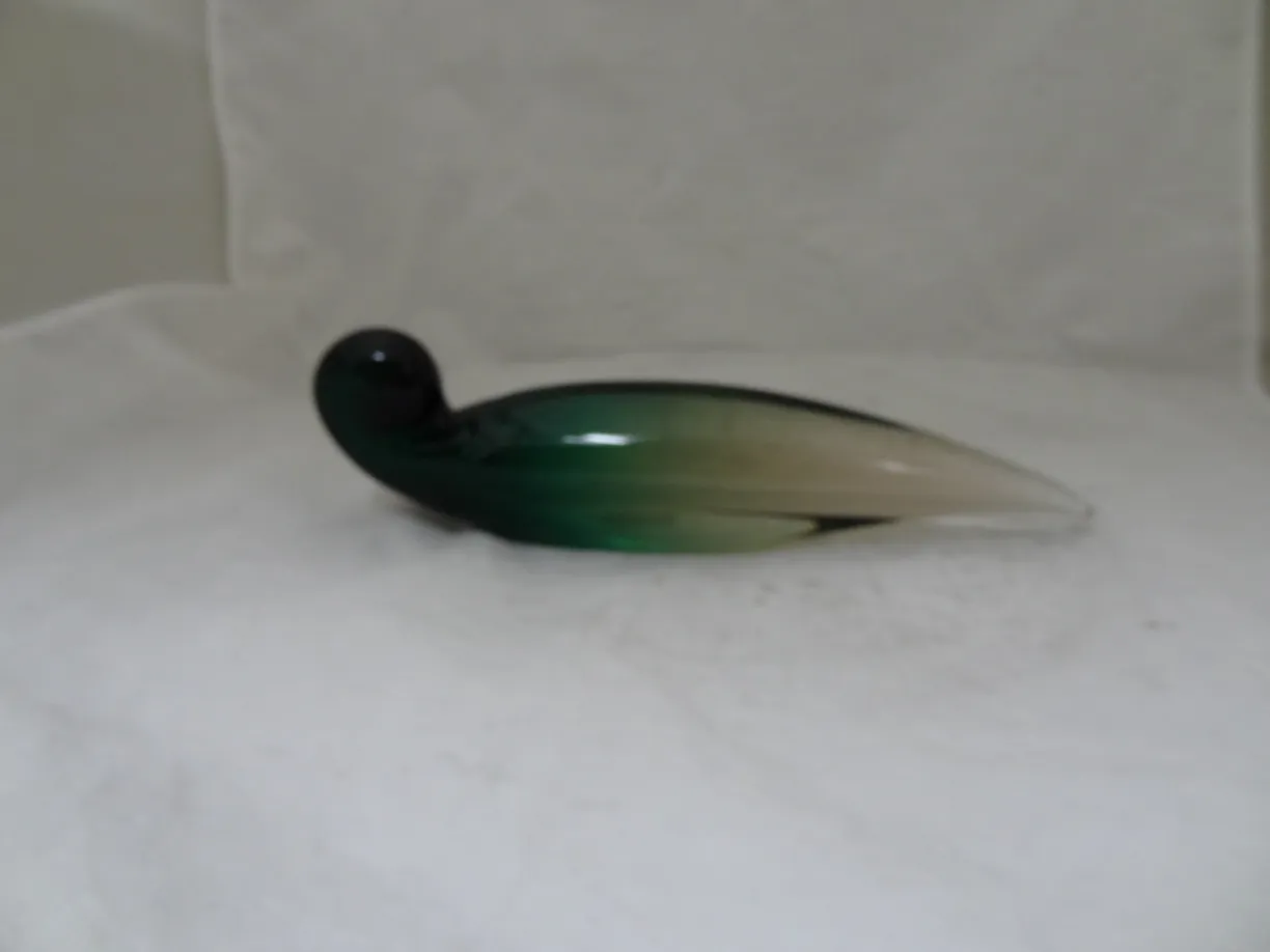 antique murano glass sculpture in green shades