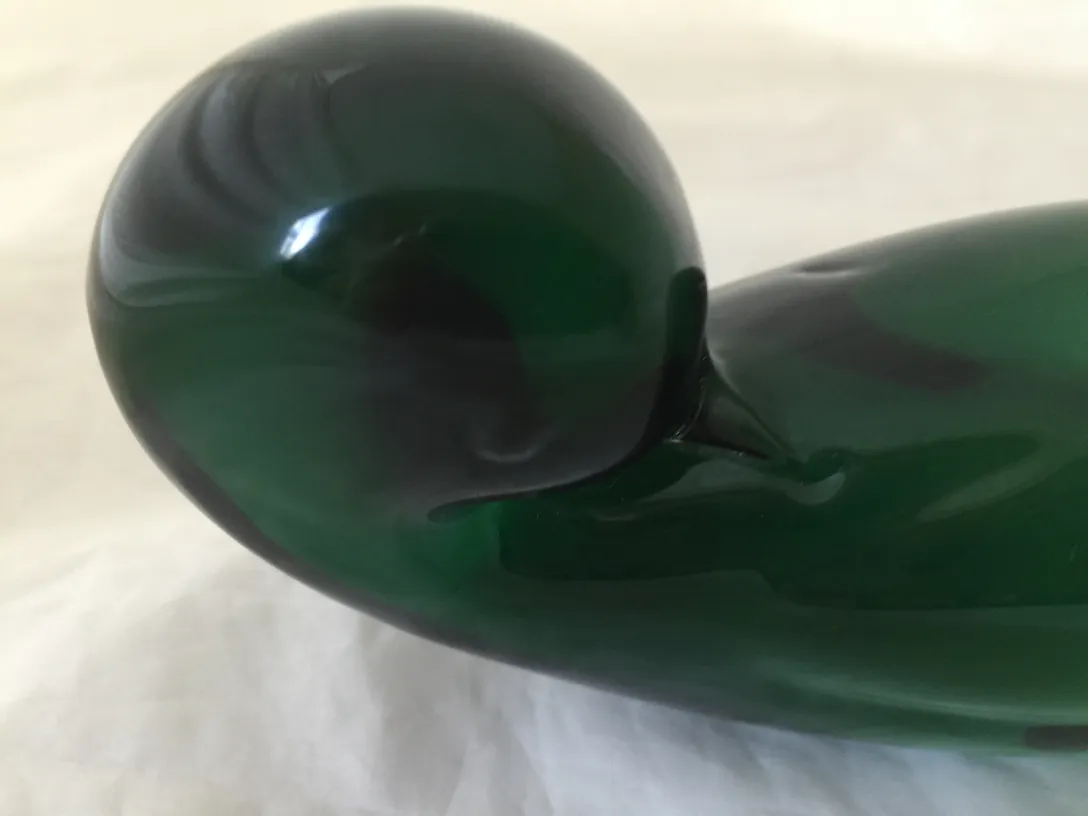 antique murano glass sculpture in green shade