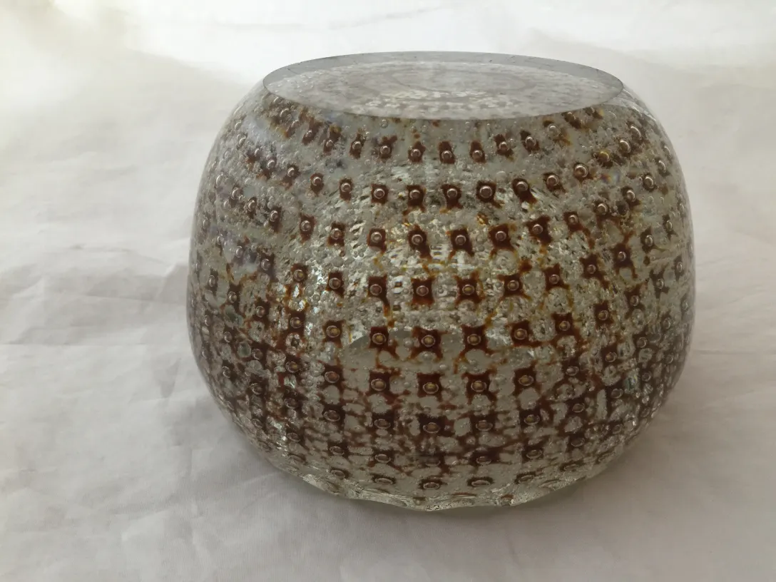 antigua pieza de cristal de murano decorativa con relieve