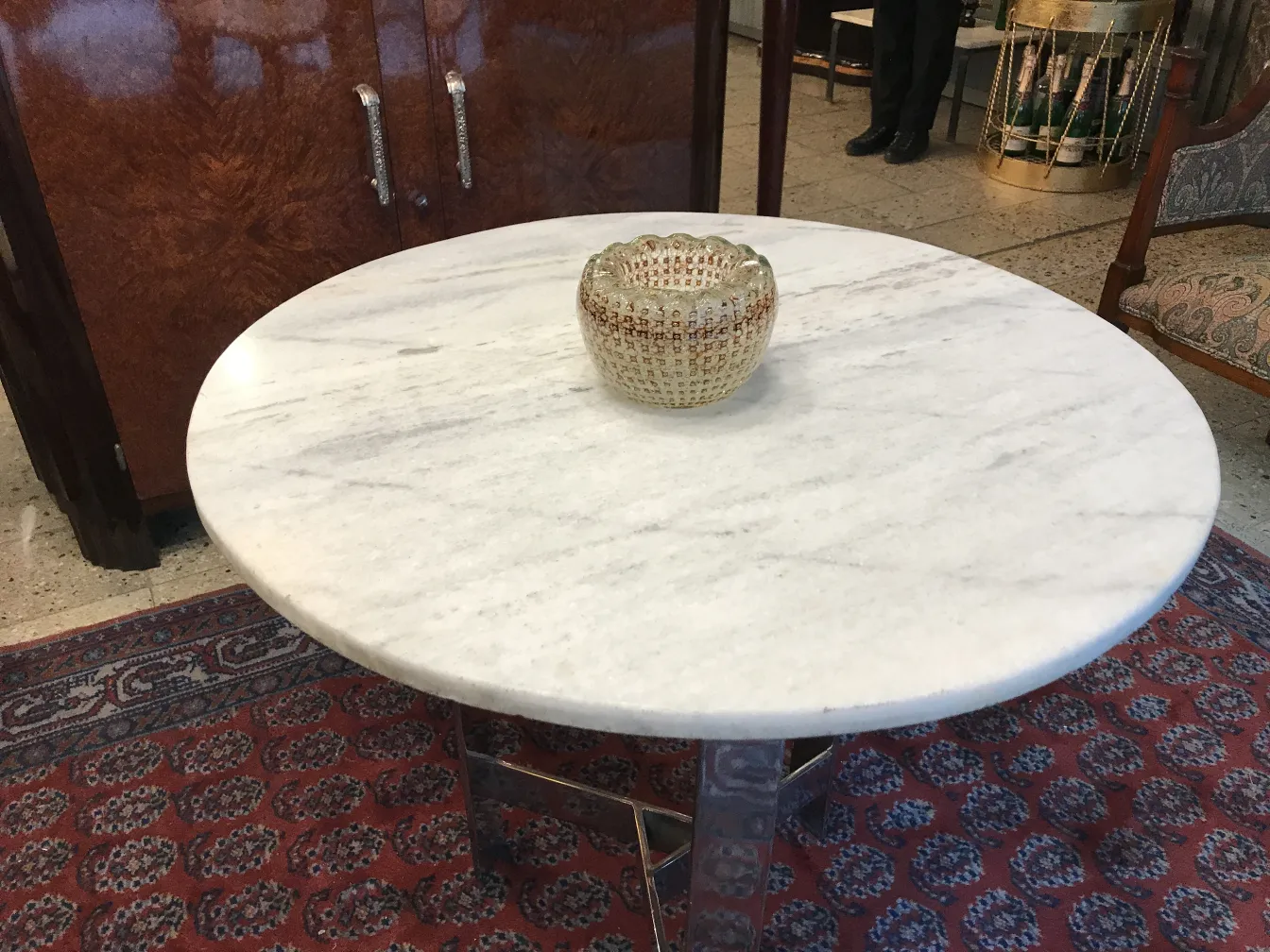 decorative piece of antique murano glass with pattern