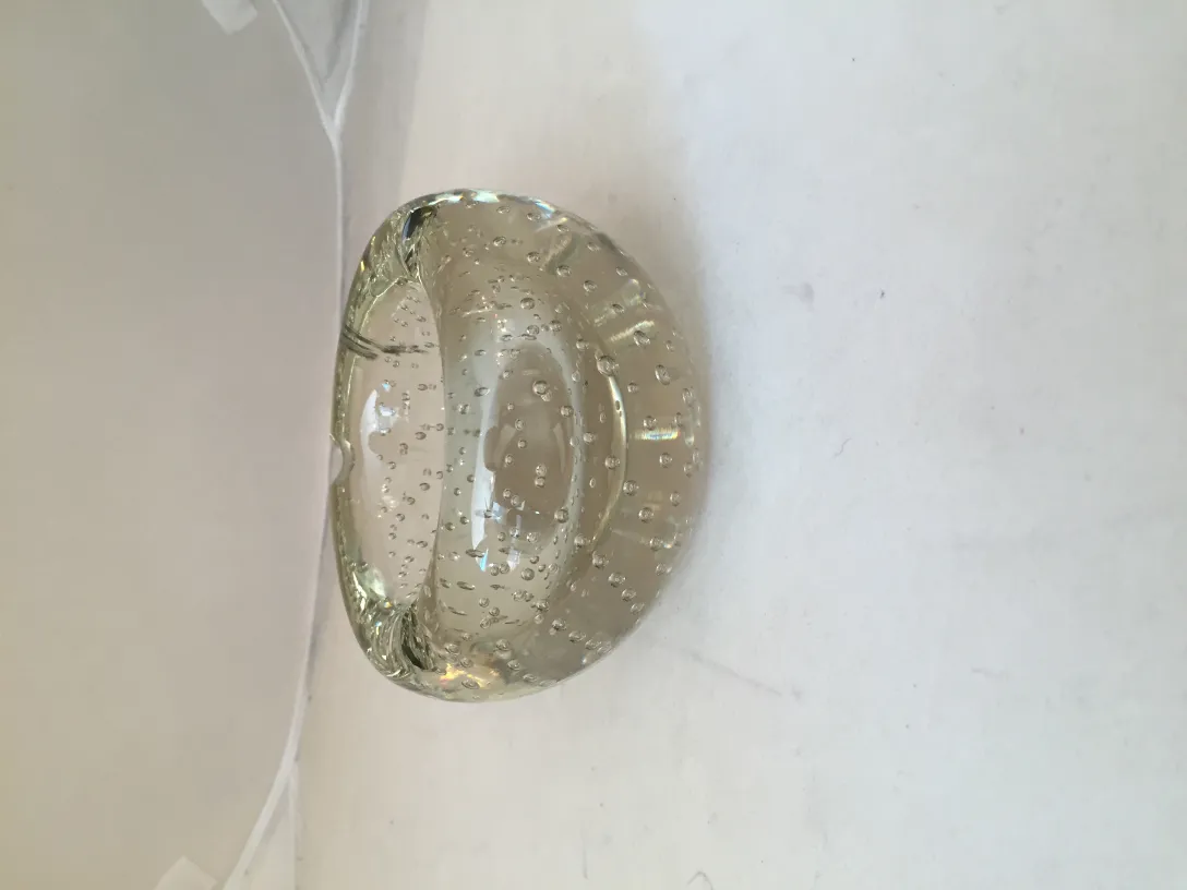 cristal de murano antigo com design borbulhante, cor clara