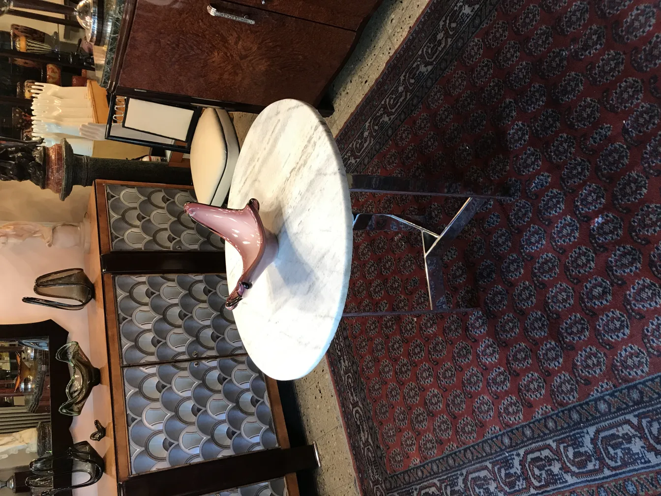 antique murano glass vase on table