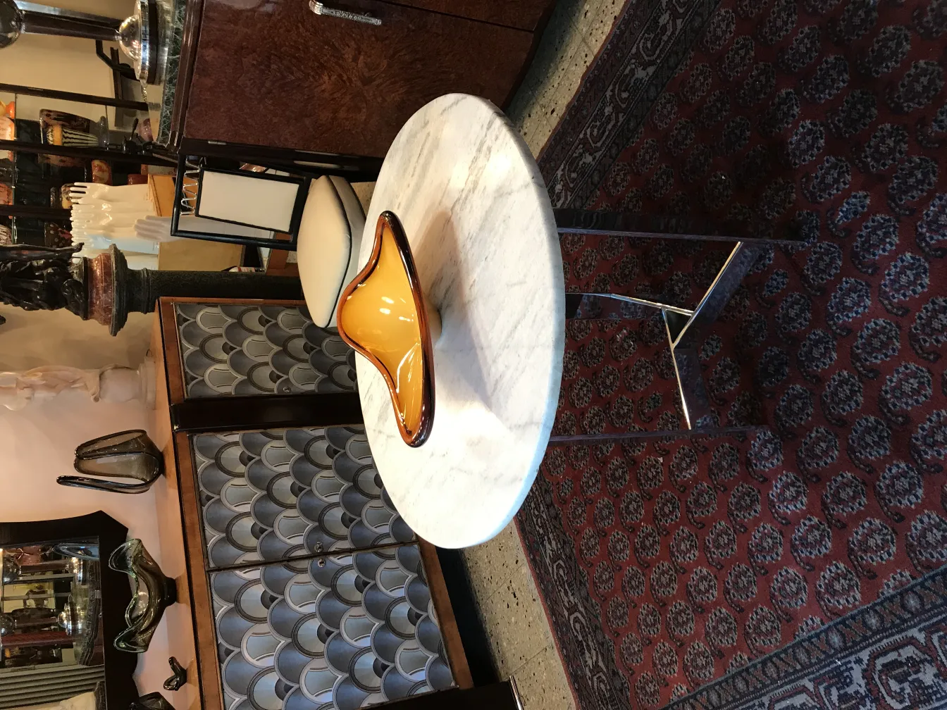 Decoración antigua de cristal de Murano con tonos cálidos