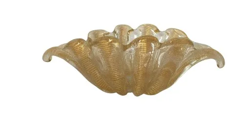 tazón antiguo de cristal de murano con diseño elegante