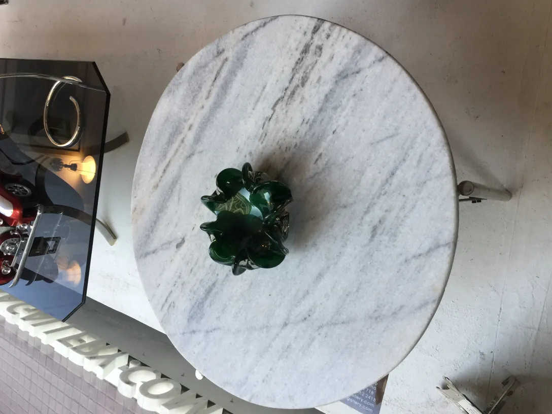 decorativa pieza antigua de cristal de murano en verde