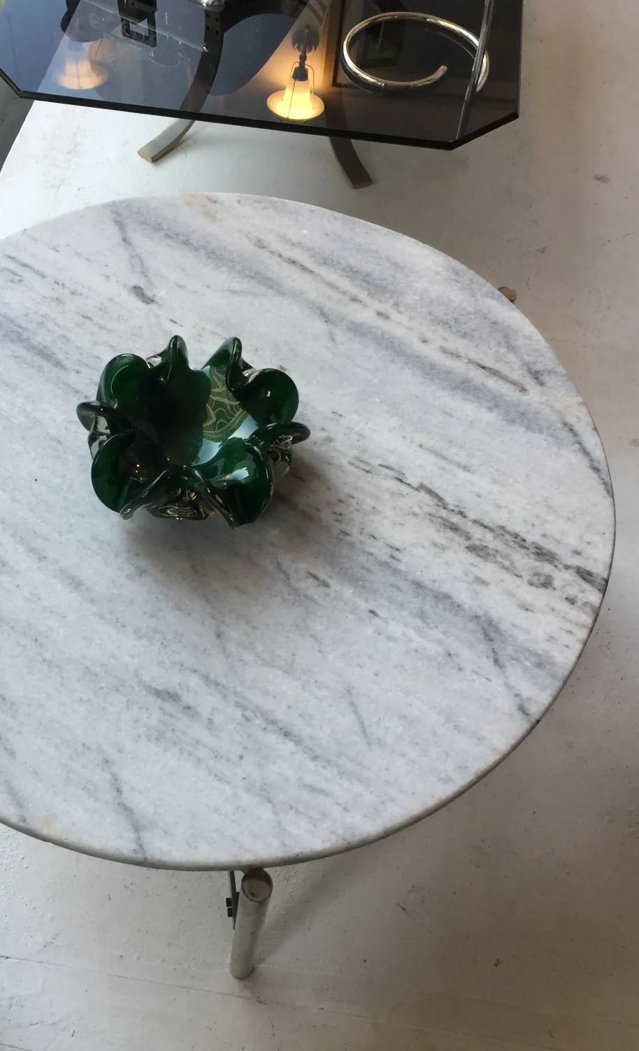 Vetro di Murano antico in forma di fiore verde