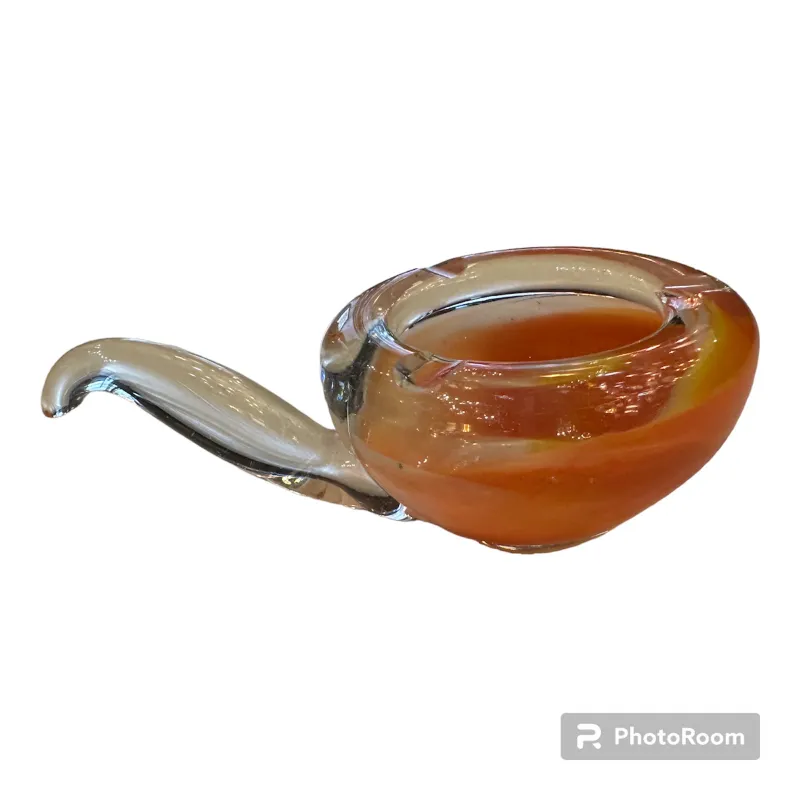 tasse en cristal de murano avec motif orange et jaune