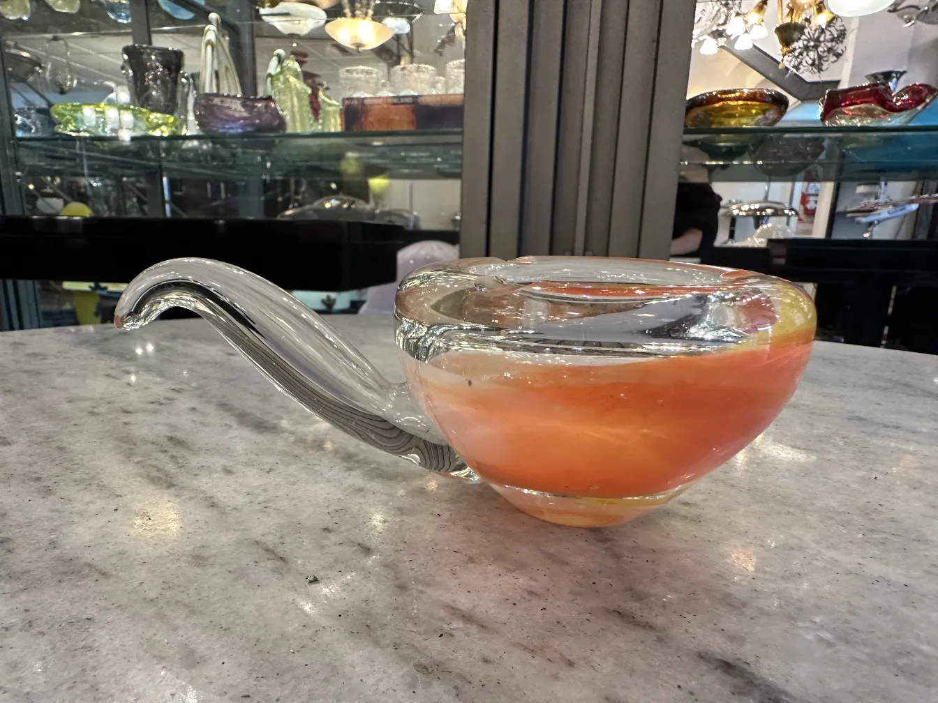 peça decorativa em antigo cristal de murano com forma única