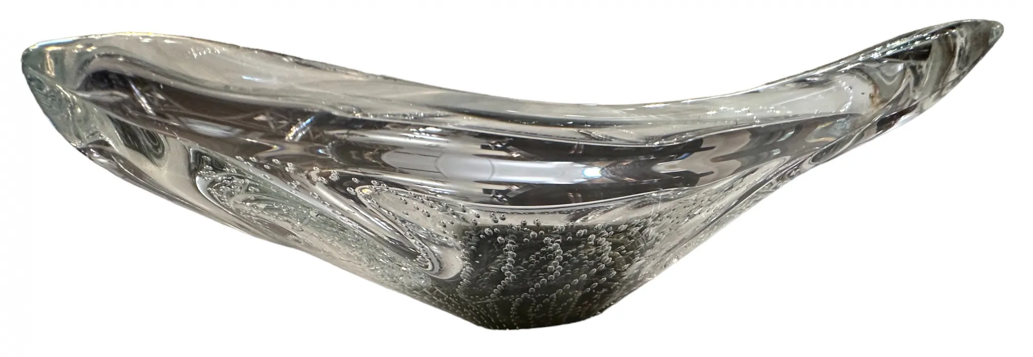 elegante cristal de murano antigo com formas onduladas e bolhas