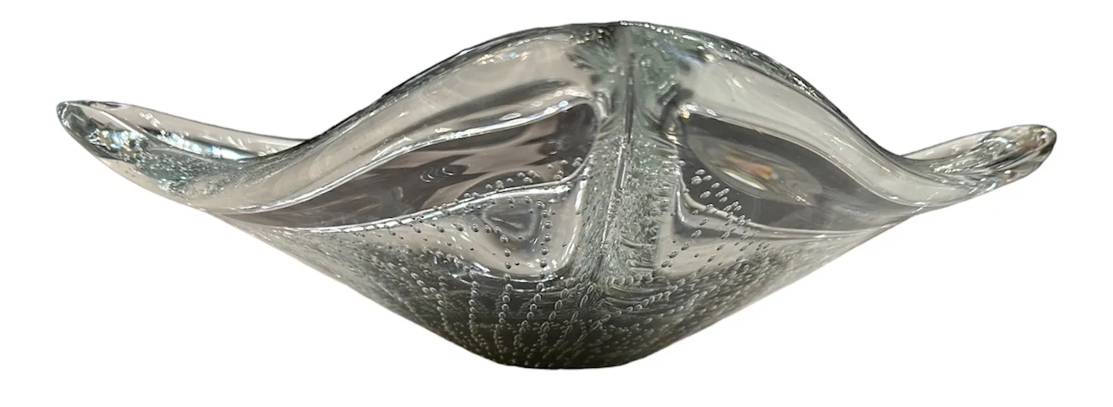 beautiful antique murano glass with curved shapes and bubbles