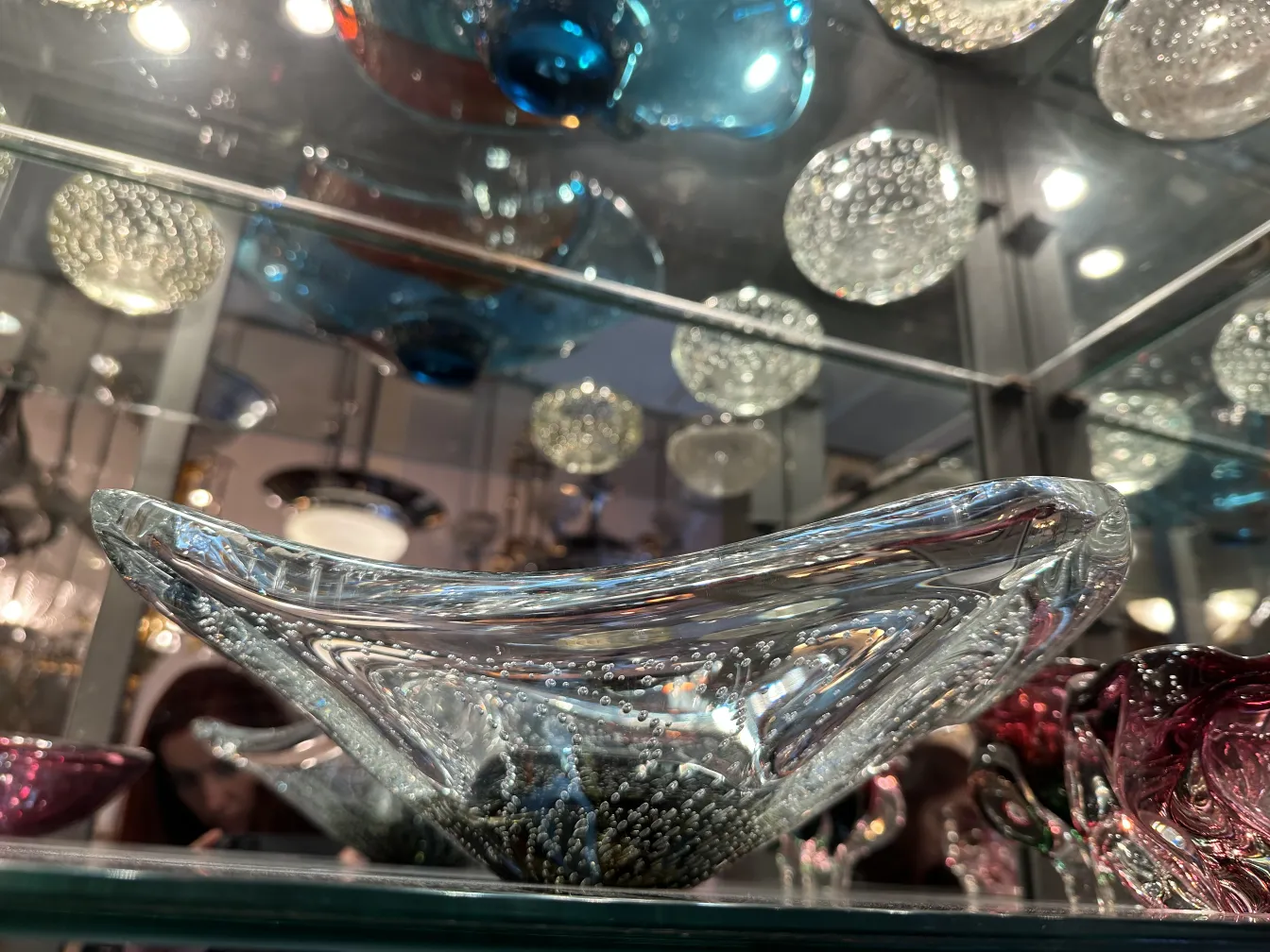 schönes antikes Murano-Glas mit Blasen