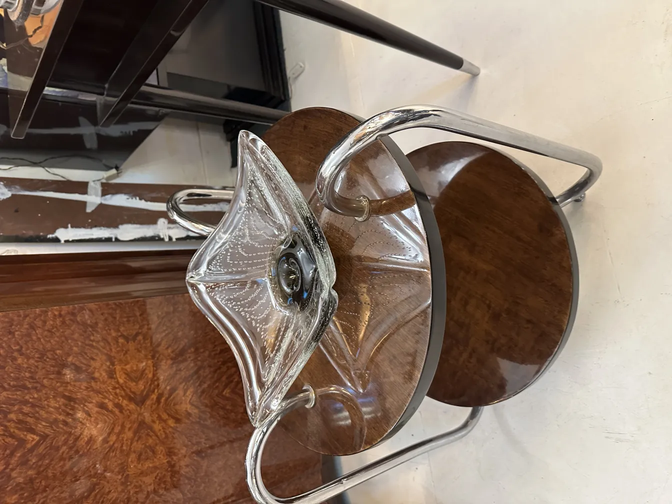 Antique Murano glass with decorative shapes on the table