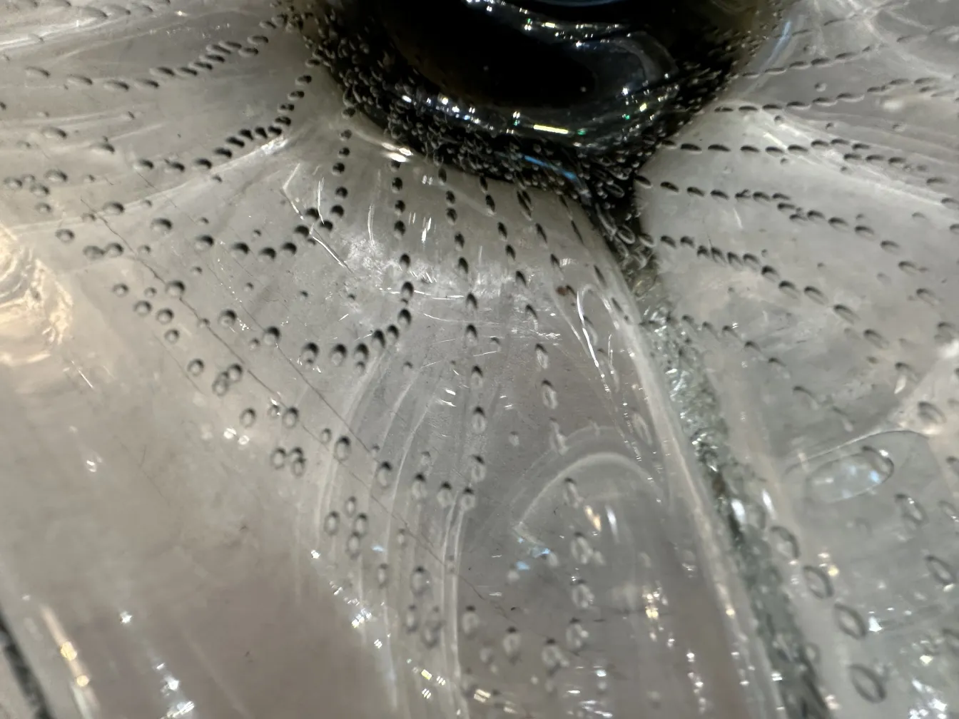 feine Details von Murano-Glas mit dekorativen Blasen