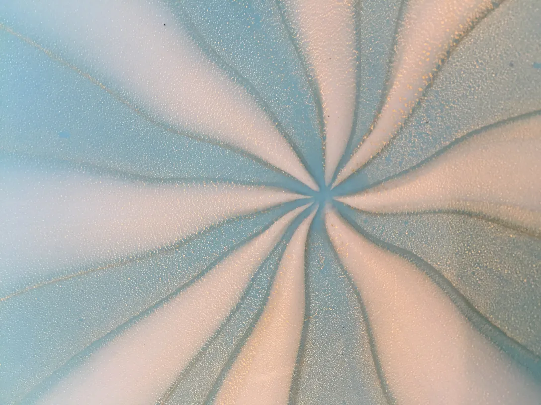 antique blue and white murano glass design with spiral pattern