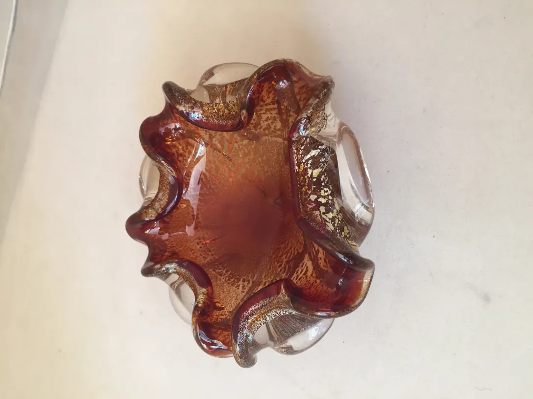 декоративное антикварное муранское стекло с золотыми деталями