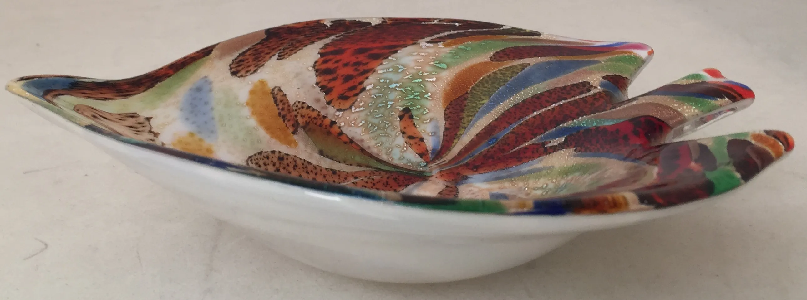 antike Murano-Glas-Schale mit lebendigen Farben