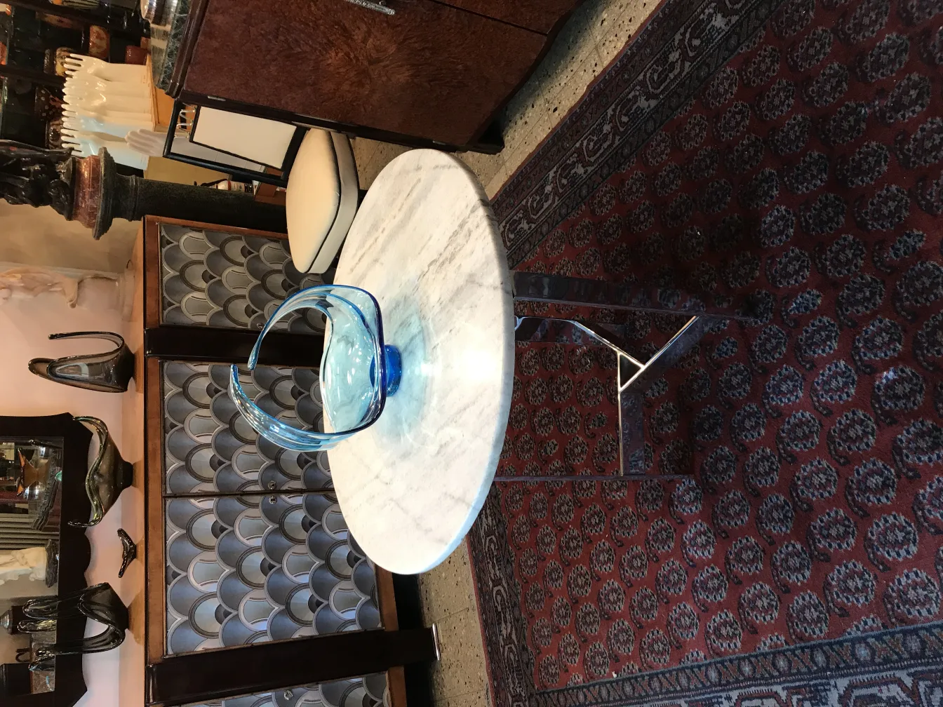 antik murano-glas vase in hellblauer farbe