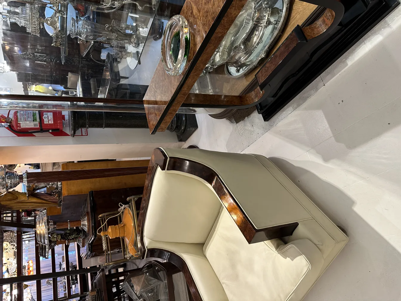 An antique Murano glass piece in a cozy setting.