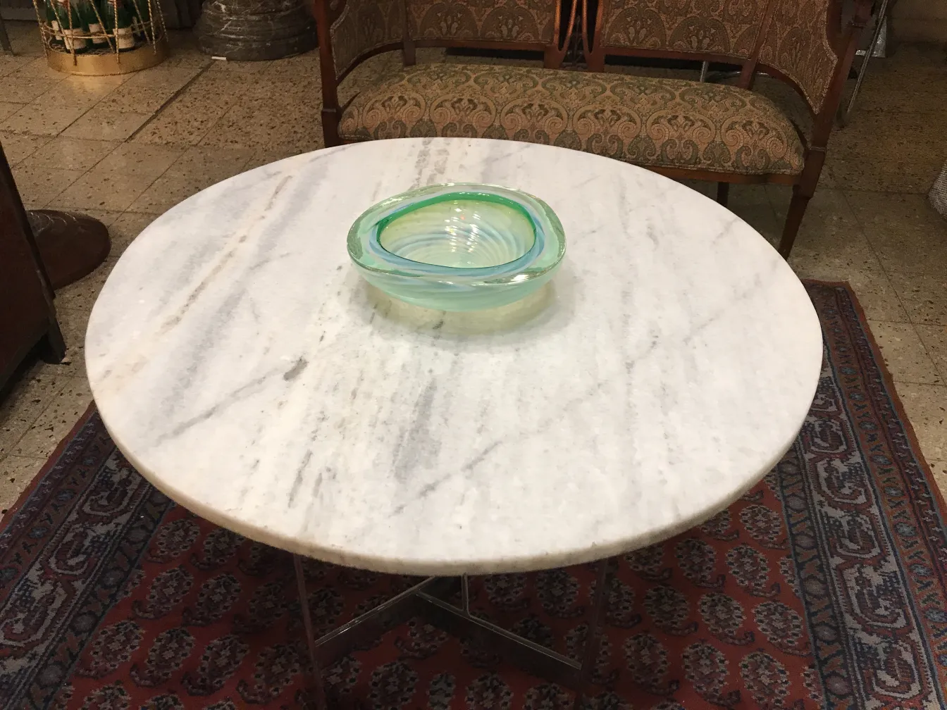 hermosa pieza decorativa de cristal de murano en forma de cuenco con tonos verdes