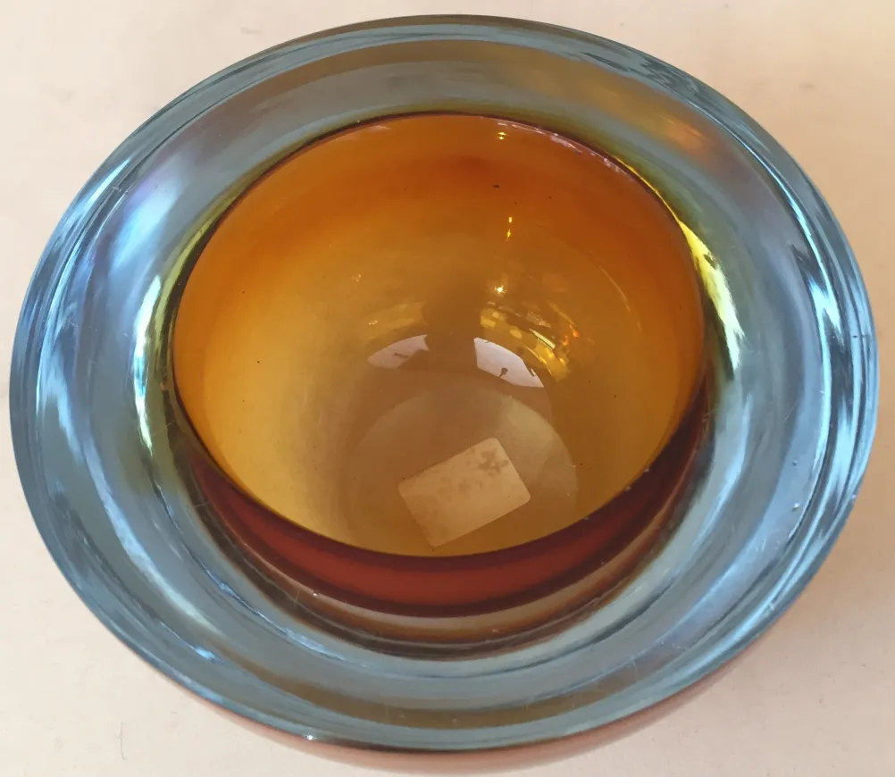 amber-toned murano glass bowl, antique and elegant