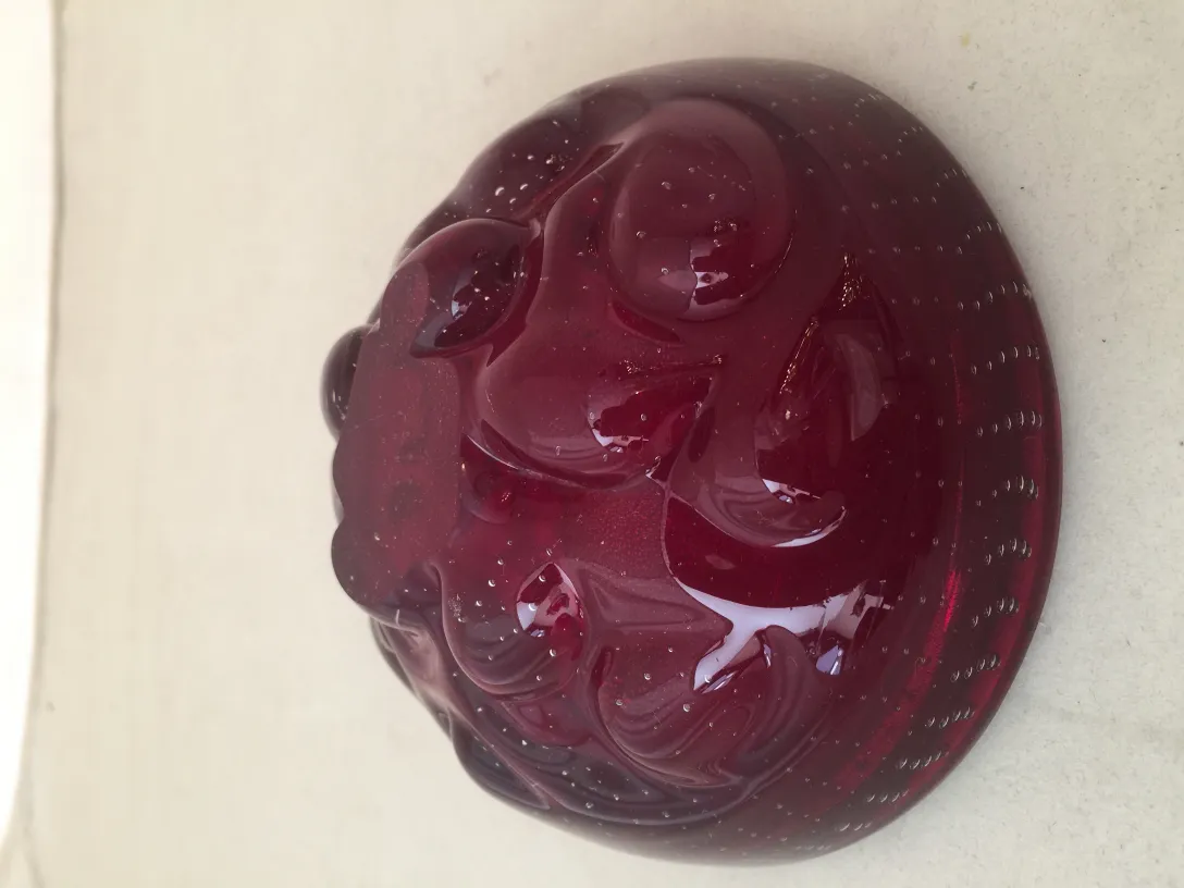 decorative red murano glass with intricate details
