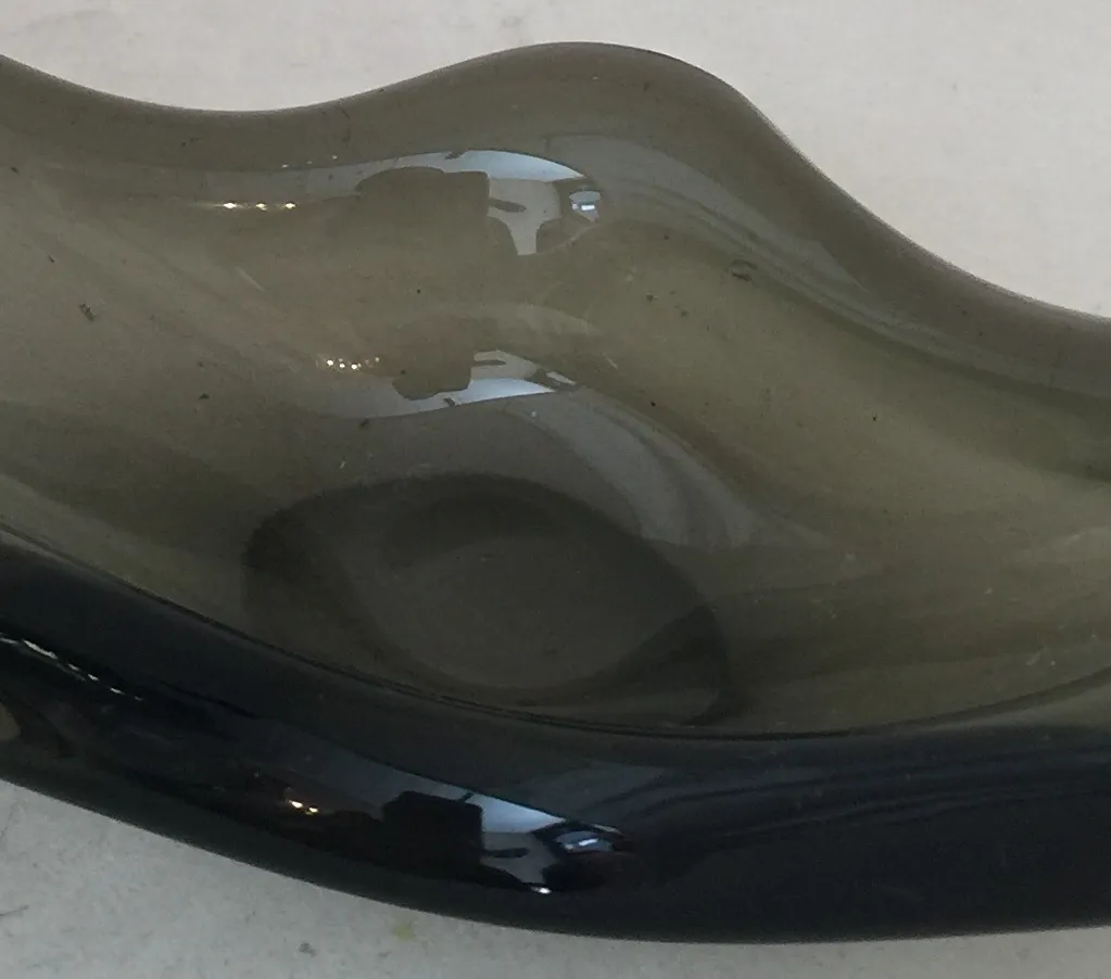 Antique Murano glass in wavy dark shades